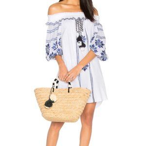 MISA 'Natalie' embroidered off the shoulder dress